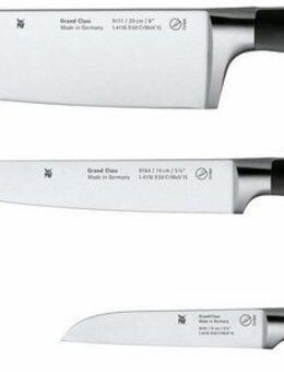 WMF Messer-Set Grand Class (Set, 3-tlg., Kochmesser 35 cm, Zubereitungsmesser 27 cm, Gemüsemesser 21 cm), Spezialklingenstahl, Made in Germany