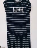 Janina Damen Kleid blau weiß gestreift mit Glitzer Print, Gr. M in 29227