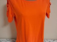 Box#88 Janina Blusenshirt L 42 Shirt kurzarm offen orange stretchig weich Damen - Mühlberg (Elbe)