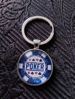 POKER Schlüsselanhänger Metall Chrome ungetragen - Zwickau