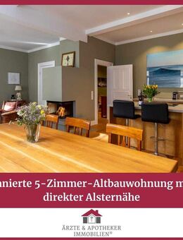 Exklusiv! Sanierte 5-Zimmer Altbauwohnung mit Kamin in direkter Alsternähe - Hamburg