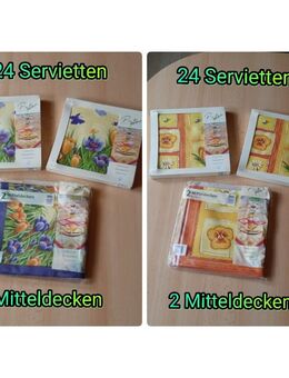 Mitteldecken mit passenden Servietten, neu, 3er Sets - Immenhausen