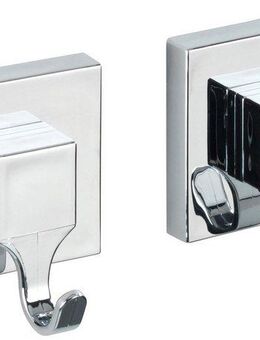 WENKO Wandhaken Quadro, 2er Set, Befestigen ohne bohren