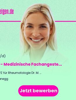 MFA - Medizinische Fachangestellte (m/w/d) oder RFA - Rheumatologische Fachassistenz (m/w/d) für die Praxis in Teilzeit oder Vollzeit - Planegg