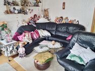 Schwarze Ledercouch und Sessel, Selbstabholung SW - Schweinfurt