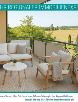 Wohnen mit Ausblick: 4 Zimmer, zwei Balkone & Garage in gepflegtem 6-Parteien-Haus! - Niedernhall