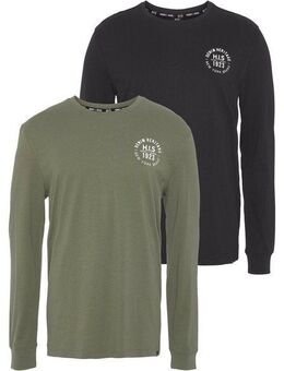 H.I.S Langarmshirt (Packung, 2-tlg., 2er-Pack) Langarm, bedruckt, Rundhalsausschnitt, aus 100% Baumwolle
