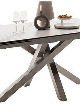 MCA furniture Esstisch ALMIROS Auszugstisch 180-260 cm marmoriert (Einzelstück), Keramik,Edelstahl,Marmor-Optik,ausziehbar,belastbar 100kg,8-10 Pers.