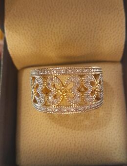 925Silber Ring mit 40echten Diamanten vergoldet - Burghaun