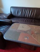 3er Ledercouch + 1 Sessel in 33607