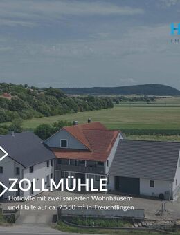 ZOLLMÜHLE - Hofidylle mit zwei sanierten Wohnhäusern und Halle auf ca. 7.550 m² in Treuchtlingen - Treuchtlingen