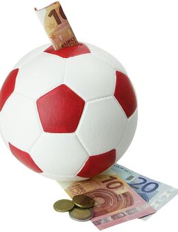 HMF Spardose Fußball Lederoptik Ø15cm rot/weiß #4790-06 - Birkenfeld (Baden-Württemberg)