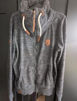 Naketano Pullover Gr. M - Brace new Word - Reißverschluss - Grau - Essen