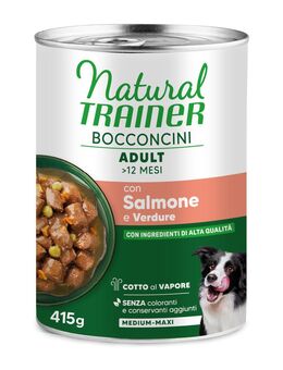10 + 2 gratis! 12 x 415 g / 400 g Natural Trainer - Bocconcini Adult Medium & Maxi Chunks Lachs 12 x 415 g
