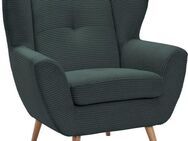 exxpo - sofa fashion Sessel ALVESTA, Ohrensessel, Loungesessel mit hohem Sitzkomfort, gemütliche Rückenlehne, mit Knopfheftung und hohen Holzfüßen, in Cord