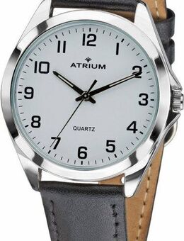 Atrium Quarzuhr A10-10, Armbanduhr, Herrenuhr, Damenuhr, Leuchtzeiger, Lederarmband