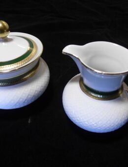 Seltmann Weiden Porzellan Annabell Zuckerdose+Milchgießer grün gold Vintage Retro zus. 9,- - Flensburg