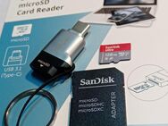 Speicherkartenleser integral MicroSD - USB 3.1 Typ C - MicroSDXC SanDisk Ultra - 128GB mit einer Datenübertragung von bis zu 120MB/s - inklusive SD-Adapter - Fürth