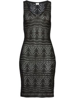 s.Oliver Strickkleid mit Ajourmuster, leicht transparentes Strandkleid