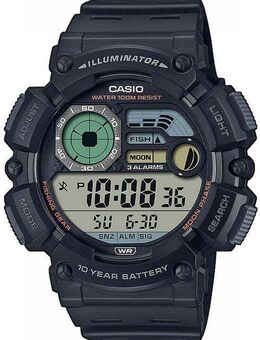 CASIO TIMELESS COLLECTION Chronograph WS-1500H-1AVEF, Quarzuhr, Armbanduhr, Herrenuhr, Digitaluhr, Resinarmband, Mondphase