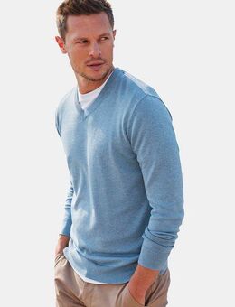 H.I.S Strickpullover mit V-Ausschnitt, Pullover aus Feinstrick, Baumwollmischung