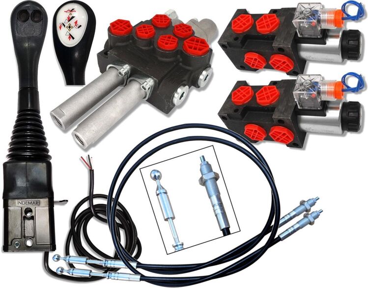 Hydraulikverteiler 4 SEK 40L SET Joystick Bowdenzug Frontlader Magnetverntil SET 1 - Wuppertal