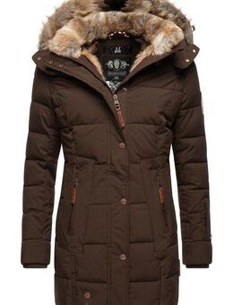 Marikoo Wintermantel Lieblings Jacke stylischer Winter Steppmantel m. Kunstpelz-Kapuze