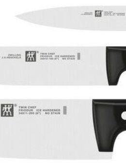 Zwilling Messer-Set TWIN Chef 2 (Set, 3-tlg., 1 Spickrmesser (10 cm), 1 Fleischmesser (16 cm), 1 Kochmesser (20 cm), Sonderschmelze, Ergonomisch, Robust, Langlebig