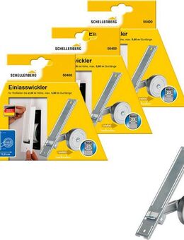 SCHELLENBERG Einlass-Gurtwickler für das Rollladensystem Maxi, Lochabstand 18,5 cm, Unterputz-Montage, Gurtbreite 23 mm, Set, 3-tlg., für Rollladengurte mit 23 mm Breite