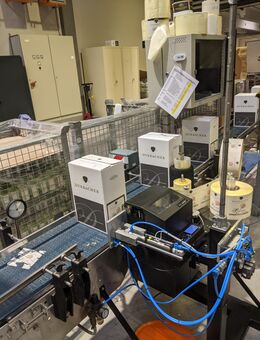 Wein Karton Etikettiermaschine von Oben oder seitlich mit Sato S84NX Drucksystem linke oder rechte Ausführung Neu - Waldbrunn (Baden-Württemberg)