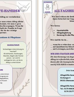 Alltagshilfe und Haushaltsnahe Dienstleistungen - Obersüßbach
