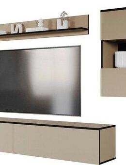 INOSIGN Wohnwand PARIS, Vitrine Türanschlag links/rechts wechselbar, (Komplett-Set, 4-St), grifflose Design, stehend und hängend montierbar