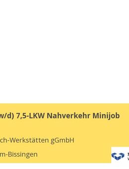 Fahrer (m/w/d) 7,5-LKW Nahverkehr Minijob - Bietigheim-Bissingen