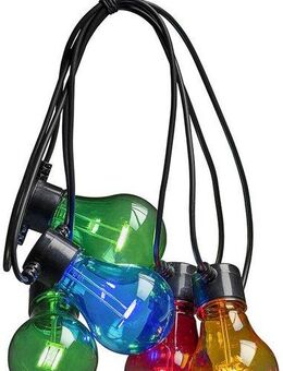 KONSTSMIDE LED-Lichterkette, bunt, 10 bunte Birnen / 80 warm weiße Dioden