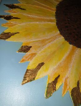 Struktur Gemälde "Sonnenblume",mit Blattmetall überzogen. - Sulz (Neckar)