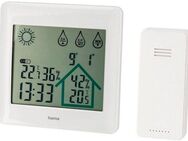 Hama Funk-Wetterstation mit Außensensor, Wettervorhersage Funkwetterstation (Temperatur, Luftfeuchte, Uhrzeit, Datum)