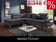 Ecksofa grau 272cm Schlaffunktion Bettkasten Kopfteilverstellung - Köln