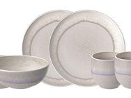 like. by Villeroy & Boch Frühstücks-Geschirrset Perlemor Sand (6-tlg), 2 Personen, Fine China-Porzellan, Made in Germany, Fine China Porzellan