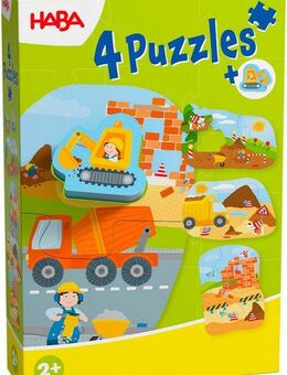 Haba Puzzle 4 erste Puzzles Baustelle, 14 Puzzleteile