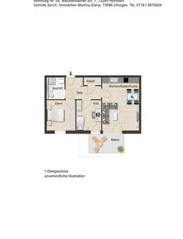 Neubauprojekt in Hochdorf, 3- Zi.-Whg., OG, Balkon, KfW55, Aufzug, Tiefgarage! - Hochdorf (Regierungsbezirk Stuttgart)