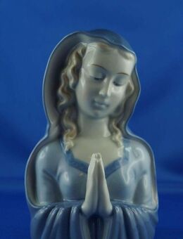 Porzellanfigur betende Madonna in blau von Metzler und Ortloff - Jena
