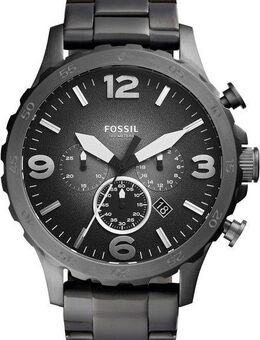 Fossil Chronograph NATE JR1437, Quarzuhr, Armbanduhr, Herrenuhr, Stoppfunktion, Edelstahlarmband,Datum