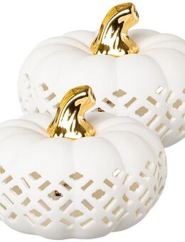 Creativ home LED-Dekofigur Kürbis (2 St), mit goldenem Stiel