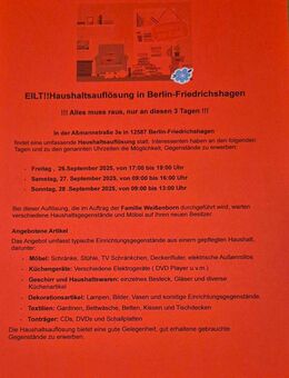 Friedrichshagen !!!! Trödelmarkt,Haushaltsauflösung - Berlin