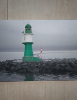 Leinwand Druck Ostsee Warnemünde Leuchttürme im Nebel 60 x 40 cm - Naumburg (Saale)