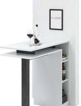 Stolkom Sp.z.o.o. Bartisch Bay, weiß, Tisch mit Ablagefächer