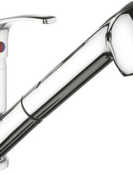 CORNAT Spültischarmatur Einhebelarmatur "Leon", HD, Messing, verchromt, ausziehbare Schlauchbrause