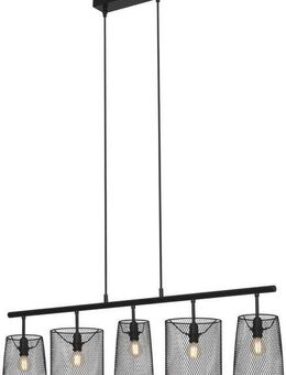 Briloner Leuchten Pendelleuchte Pendelleuchte RETRO, Pendelleuchte Pendellampe Drahtschirmen Metall schwarz 5x E14 40W IP20