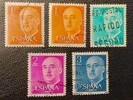 5 Briefmarken ESPANA COREOS, General Franco, gestempelt, 1 PTA, 1 PTA, 1,50 PTAS, 2 PTAS und 3 PTAS - Leverkusen