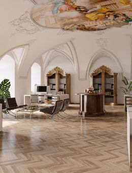 Bibliothek I Deckenmalerei und Stuck I 3-Zimmer I Wohnung, Galerie oder Büro - Bamberg